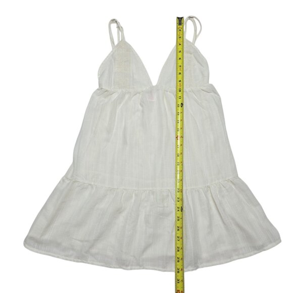 Xhilaration Dress Womens Medium Cream Sheer Babydoll Mini Y2K Boho Cottagecore - Picture 4 of 12